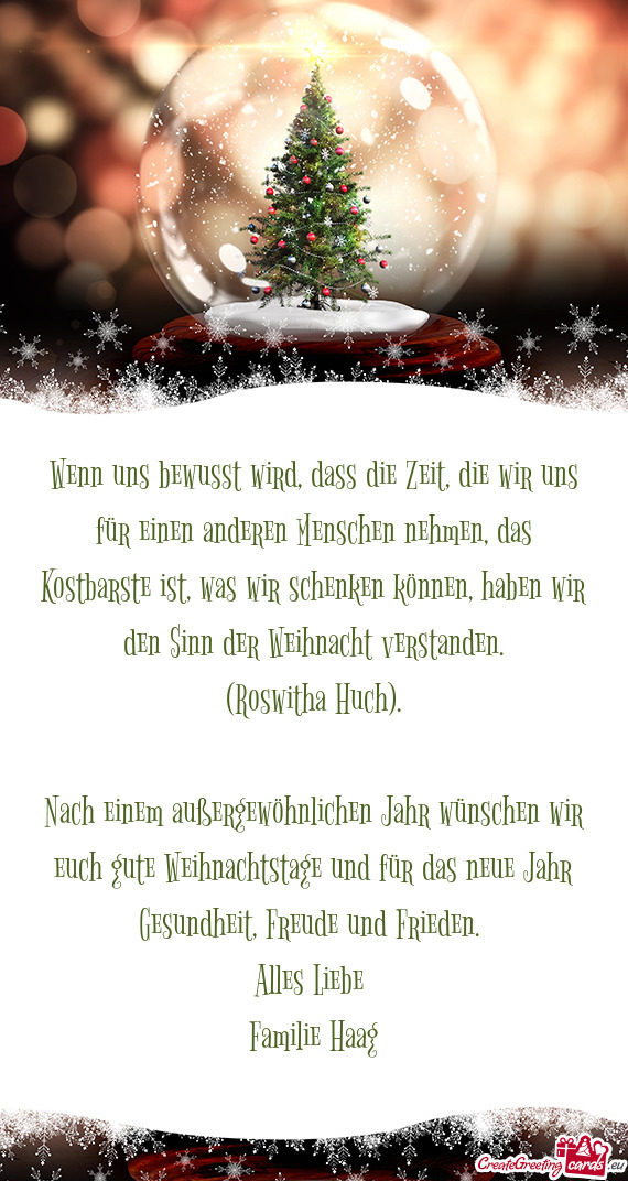 Ist, was wir schenken können, haben wir den Sinn der Weihnacht verstanden