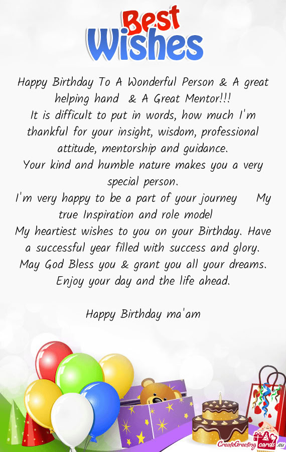 It is difficult to put in words, how much I