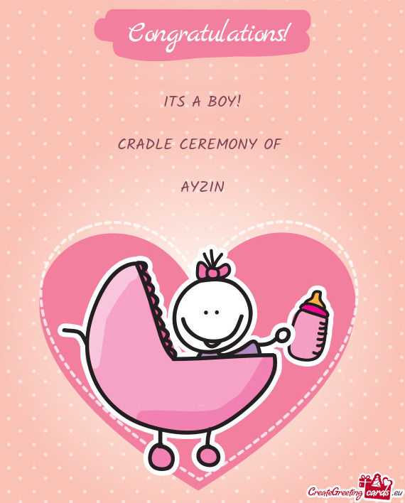 ITS A BOY! CRADLE CEREMONY OF  AYZIN