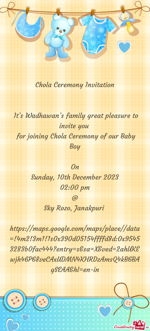 It’s Wadhawan’s family great pleasure to invite you