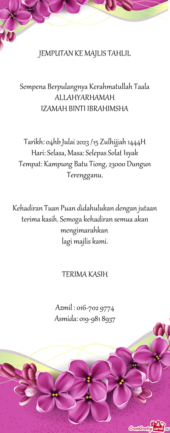 IZAMAH BINTI IBRAHIMSHA