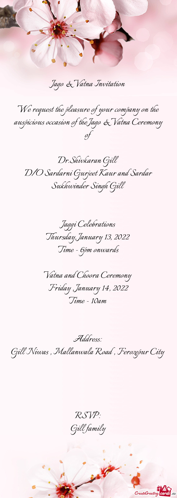 Jago & Vatna Invitation