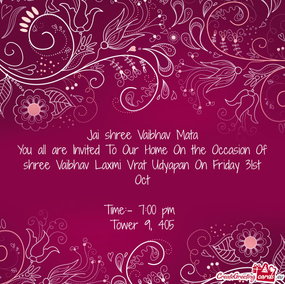 Jai shree Vaibhav Mata