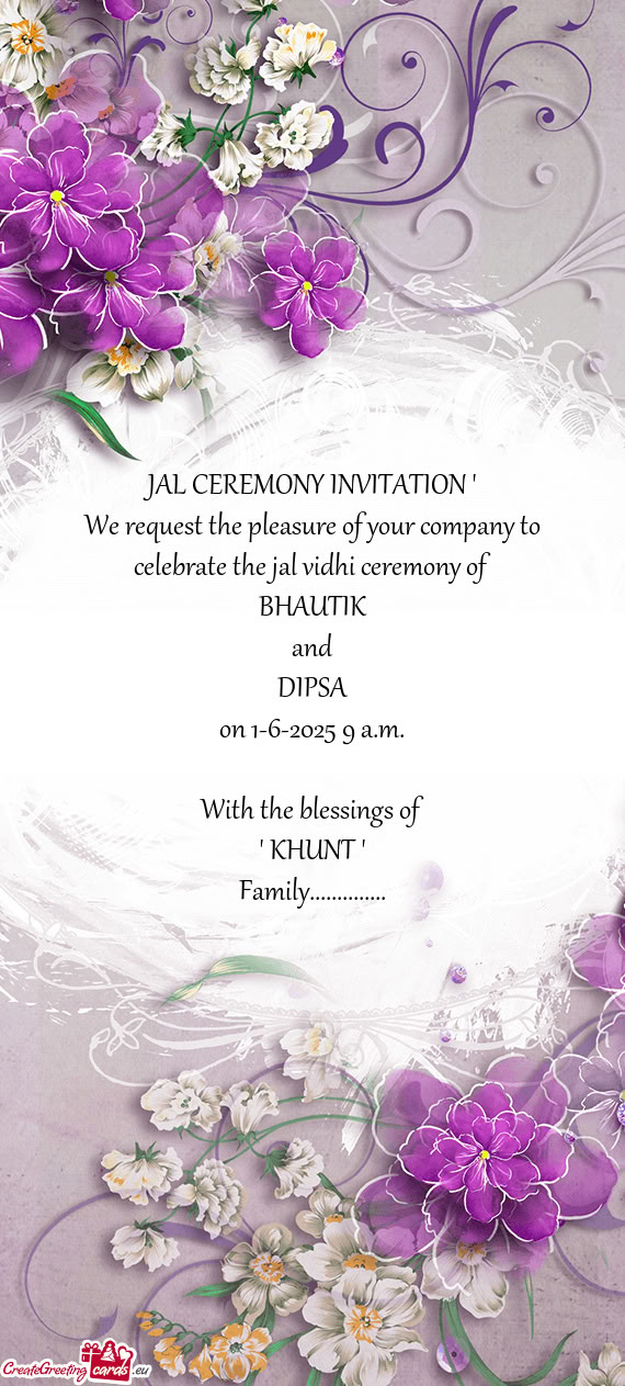 JAL CEREMONY INVITATION "