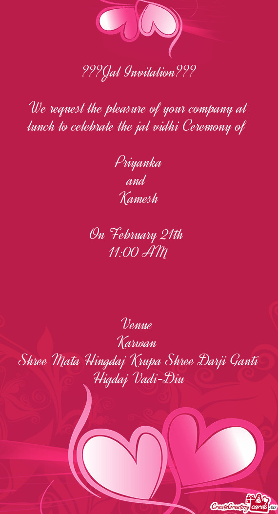 Jal Invitation