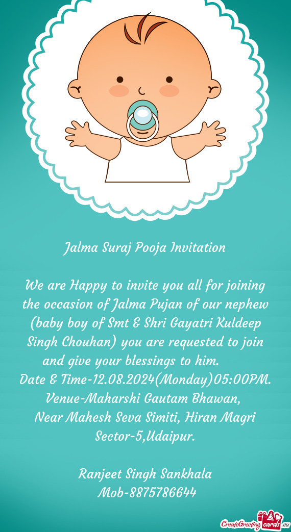 Jalma Suraj Pooja Invitation