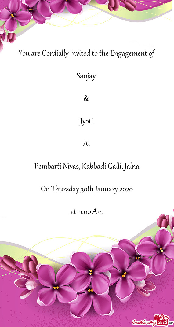 Jalna
 
 On Thursday 30th January 2020
 
 at 11