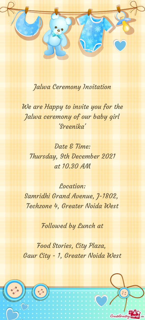 Jalwa ceremony of our baby girl