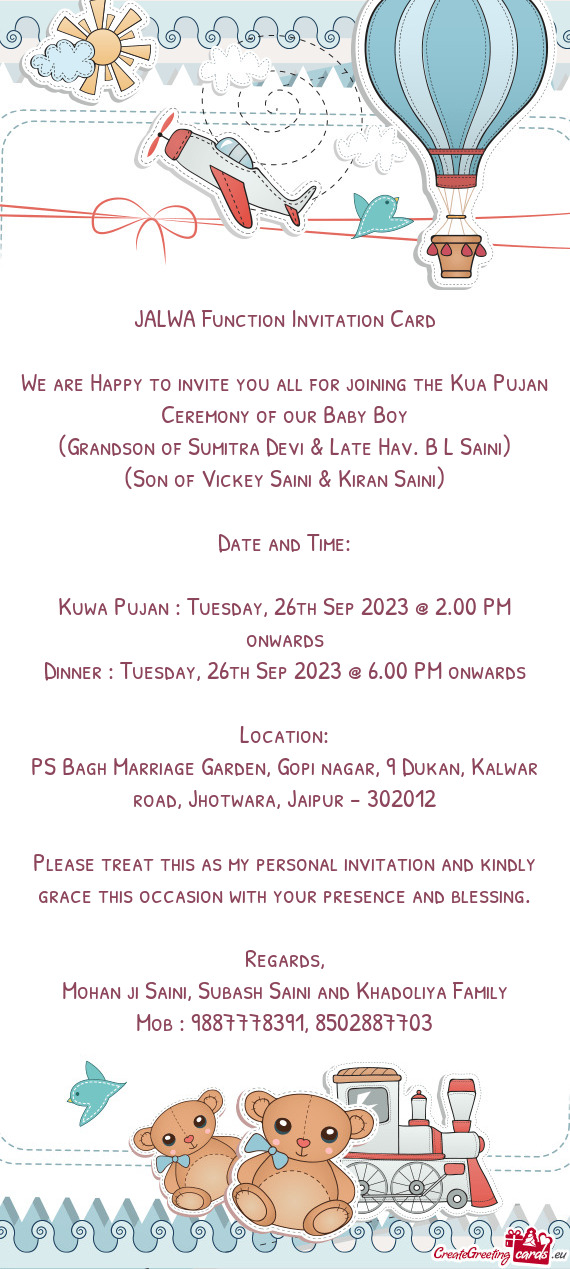 JALWA Function Invitation Card