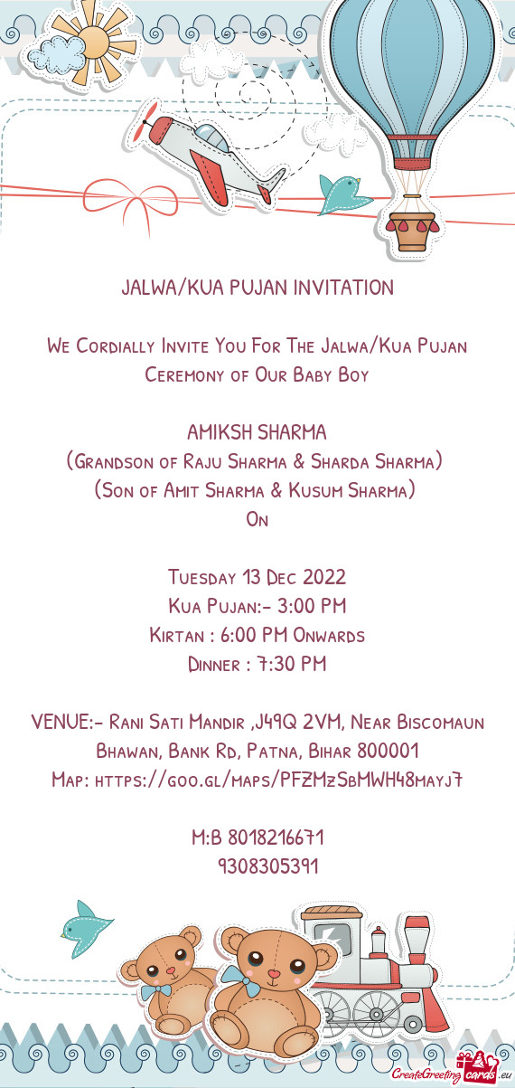 JALWA/KUA PUJAN INVITATION