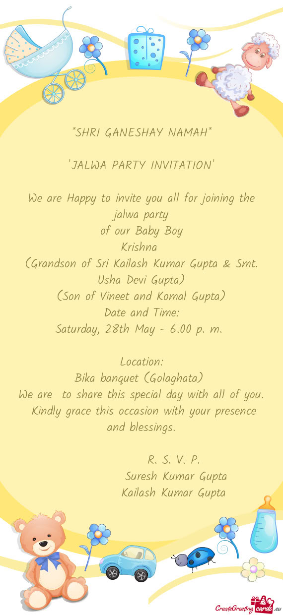 "JALWA PARTY INVITATION"