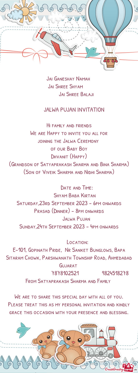 JALWA PUJAN INVITATION