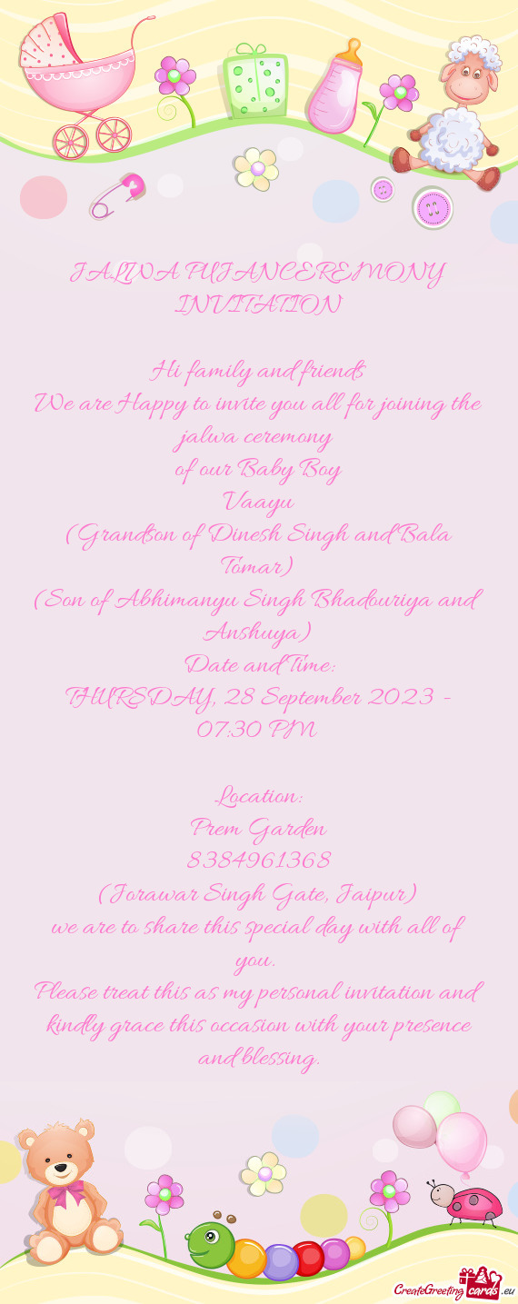 JALWA PUJANCEREMONY INVITATION