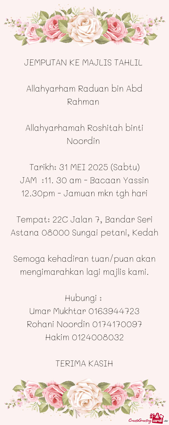 JAM :11. 30 am - Bacaan Yassin