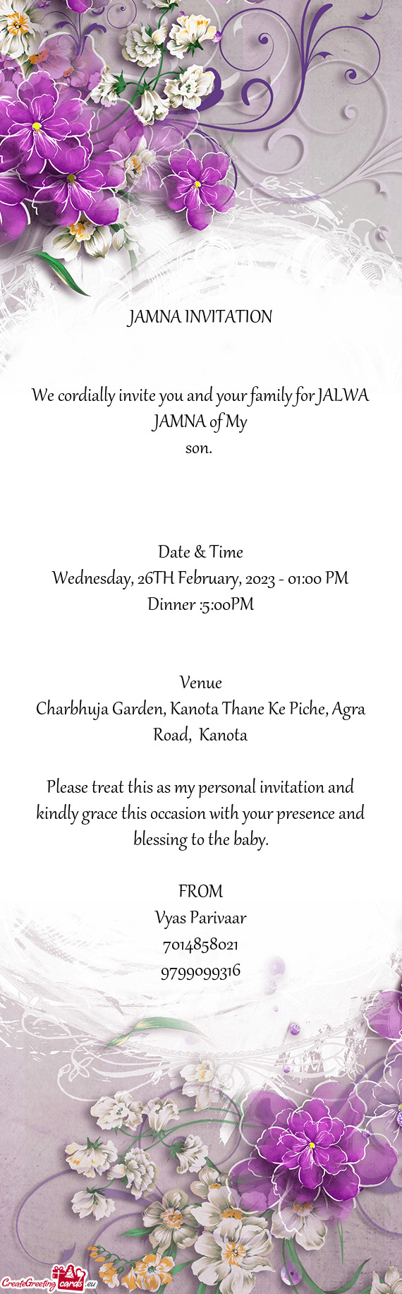 JAMNA INVITATION