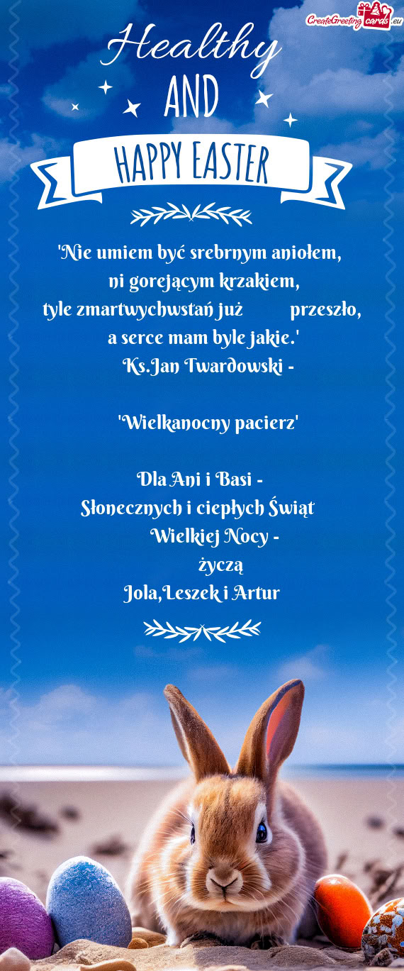 Jan Twardowski -      "Wielkanocny pacierz" Dla Ani i Basi - Słonecznych i ci