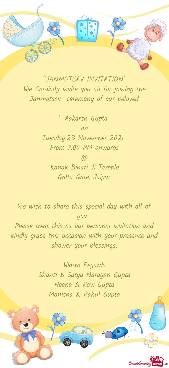 ??JANMOTSAV INVITATION”