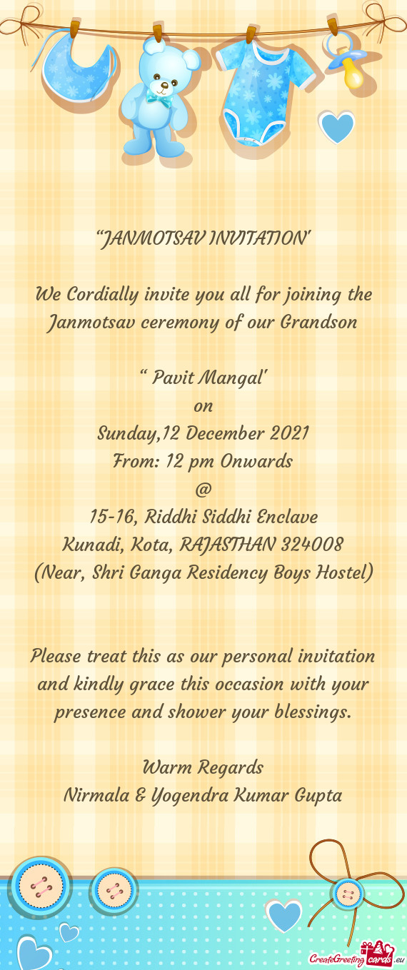 ??JANMOTSAV INVITATION”