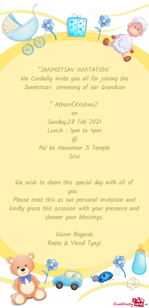 ??JANMOTSAV INVITATION”