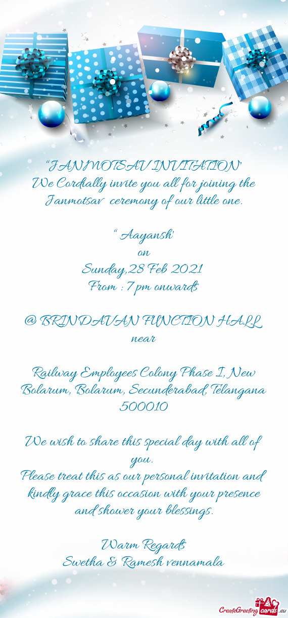 ??JANMOTSAV INVITATION”