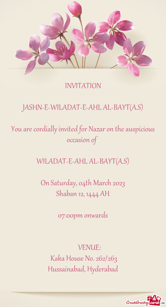 JASHN-E-WILADAT-E-AHL AL-BAYT(A.S)