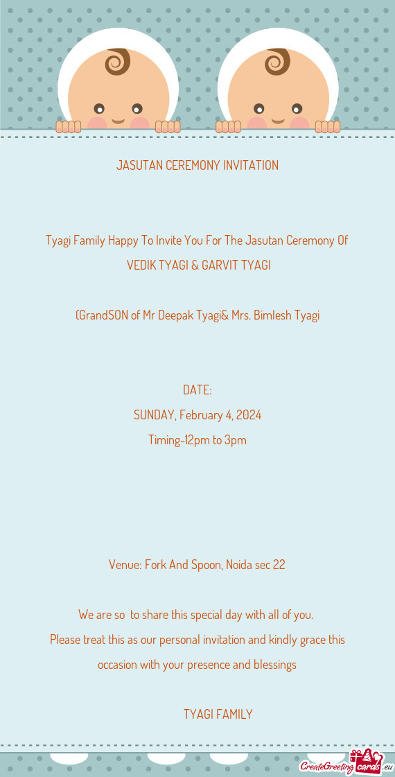 JASUTAN CEREMONY INVITATION