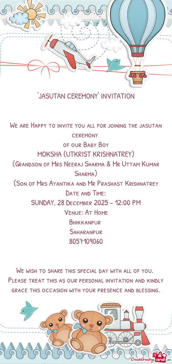 "JASUTAN CEREMONY" INVITATION