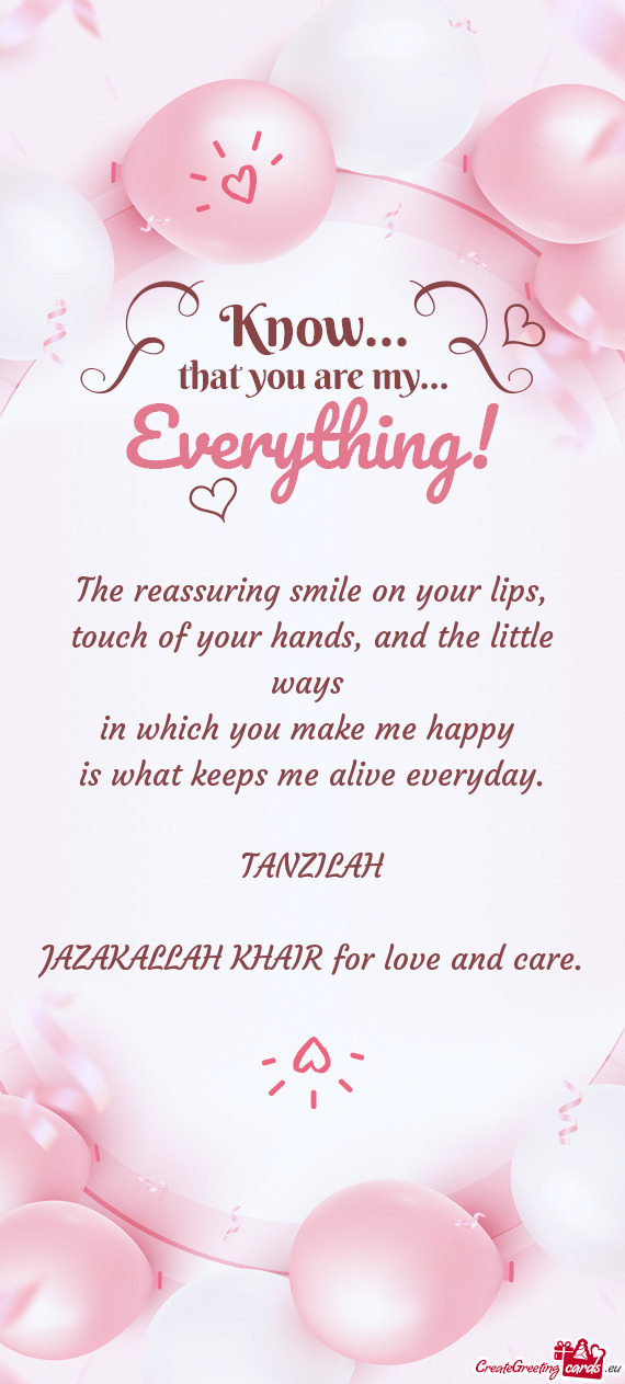 JAZAKALLAH KHAIR for love and care