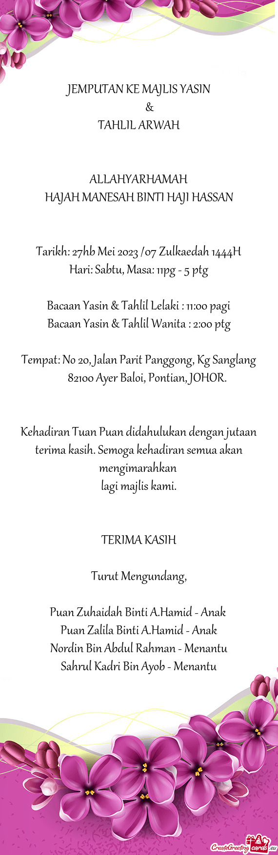 JEMPUTAN KE MAJLIS YASIN