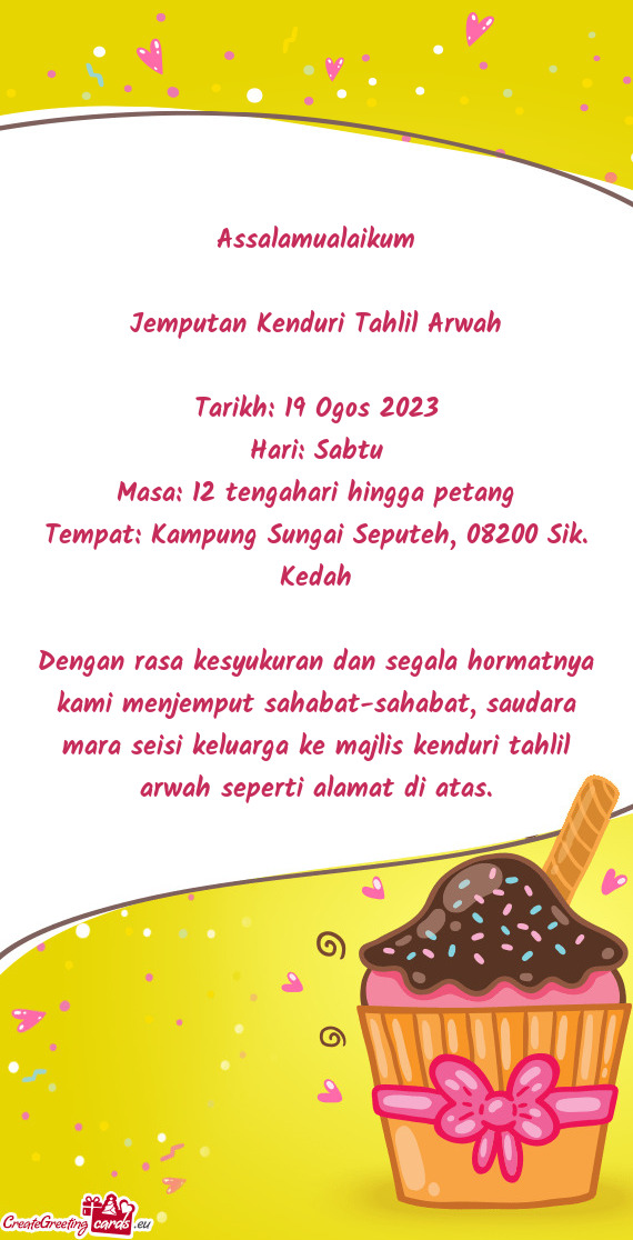 Jemputan Kenduri Tahlil Arwah