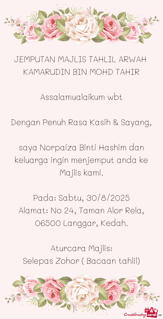 JEMPUTAN MAJLIS TAHLIL ARWAH