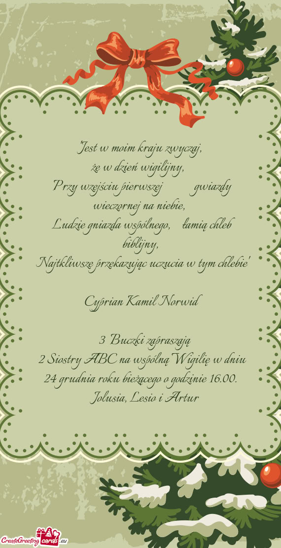 "Jest w moim kraju zwyczaj