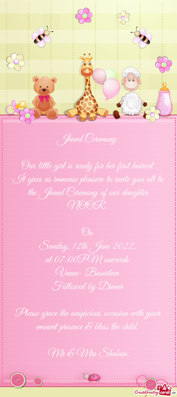 Jhand Ceremony  Our little girl is ready for her first haircut It gives us immense pleasure to