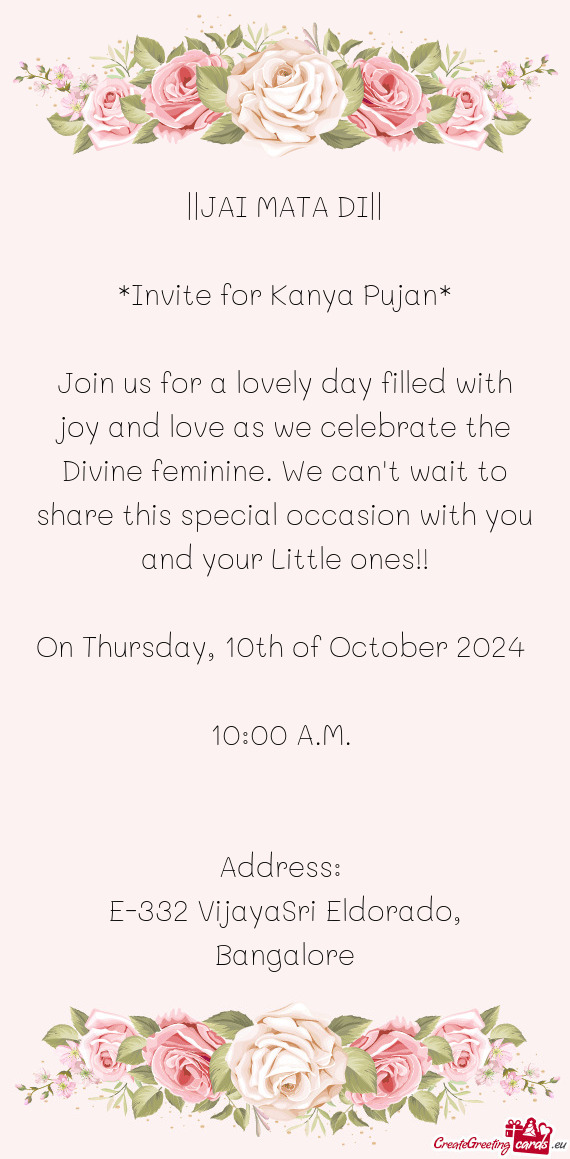 Join us for a lovely day filled with joy and love as we celebrate the Divine feminine. We can