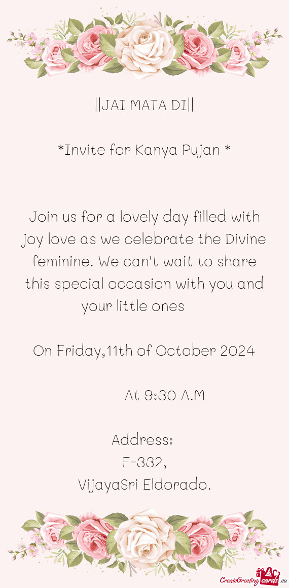 Join us for a lovely day filled with joy love as we celebrate the Divine feminine. We can