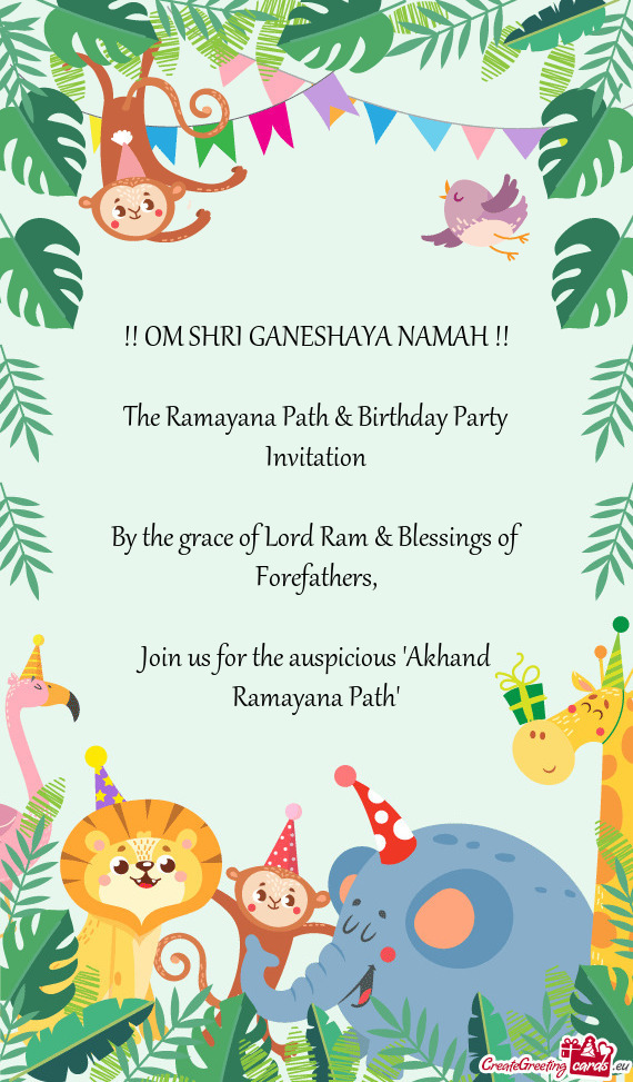 Join us for the auspicious "Akhand Ramayana Path"