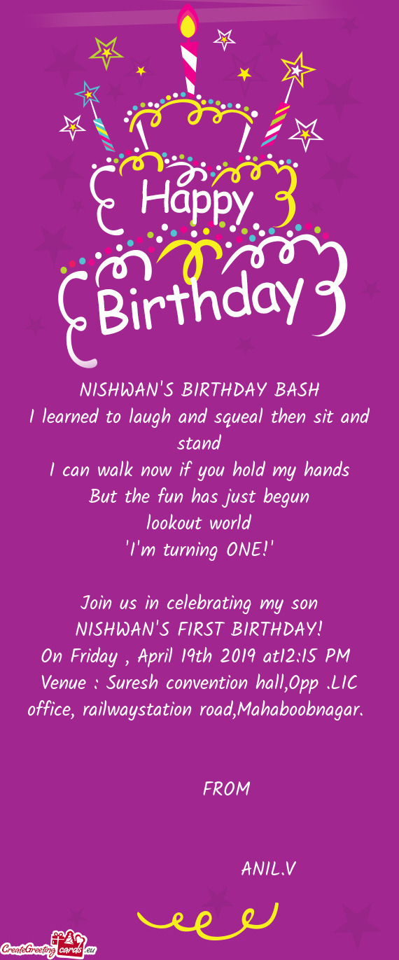 Join us in celebrating my son