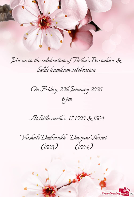 Join us in the celebration of Tirtha
