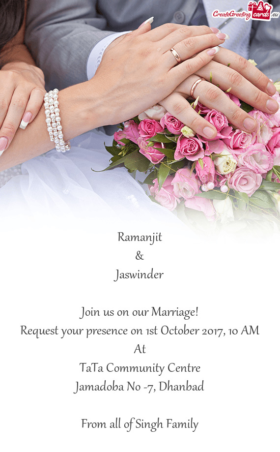 Join us on our Marriage