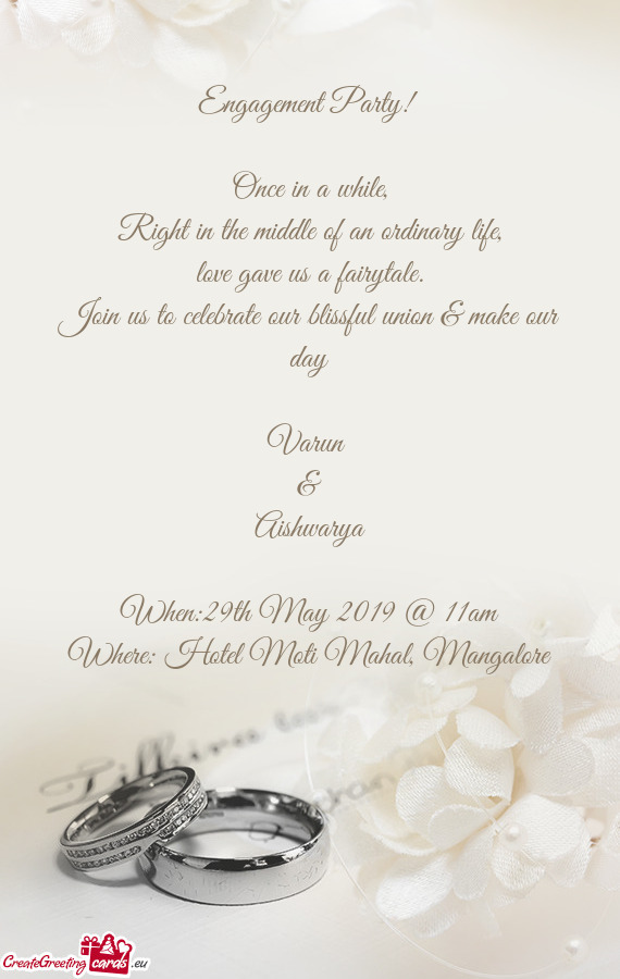 Join us to celebrate our blissful union & make our day