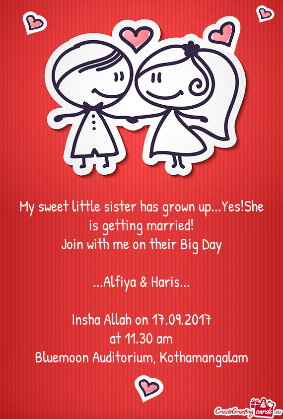 Join with me on their Big Day