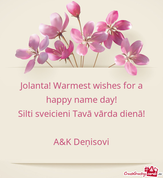 Jolanta! Warmest wishes for a happy name day