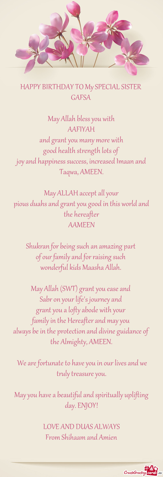 Joy and happiness success, increased Imaan and Taqwa, AMEEN