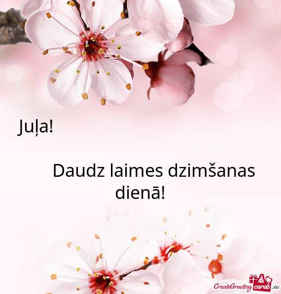 Juļa!              Daudz laimes dzimšanas dienā