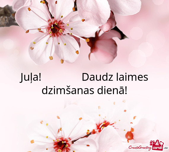 Juļa!    Daudz laimes dzimšanas dienā