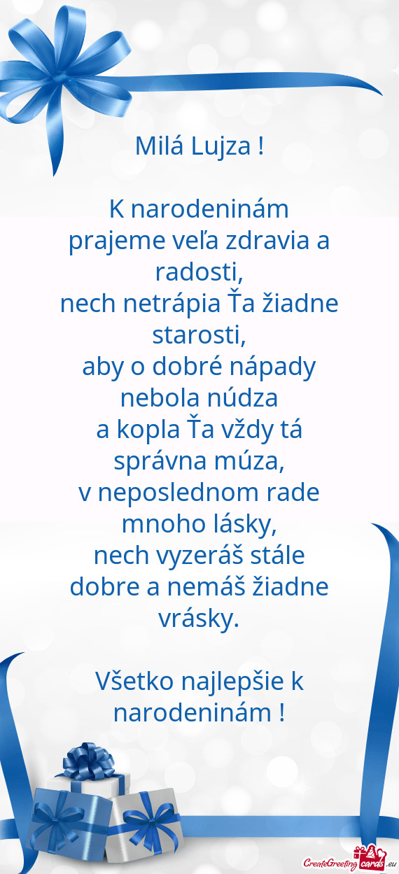 K narodeninám prajeme veľa zdravia a radosti