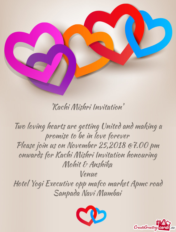 "Kachi Mishri Invitation"