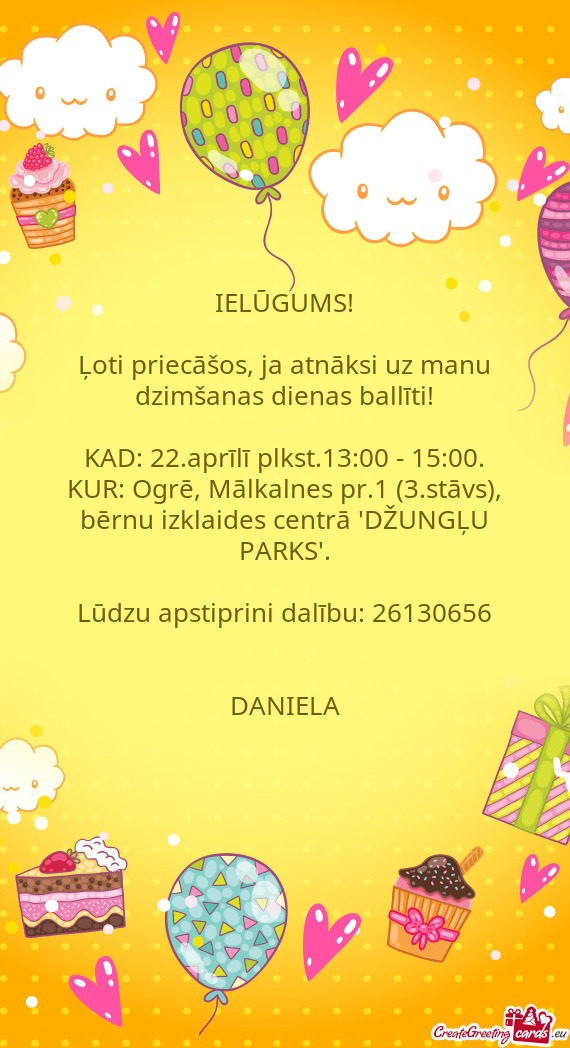 KAD: 22.aprīlī plkst.13:00 - 15:00