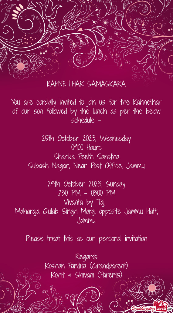 KAHNETHAR SAMASKARA