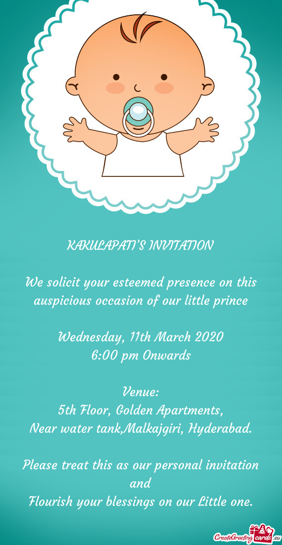 KAKULAPATI’S INVITATION